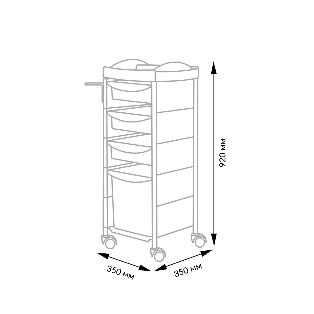 Тележка парикмахерская М-02 box, черный