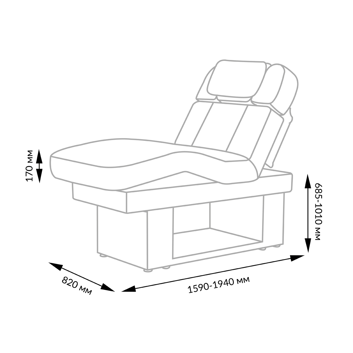 СПА кушетка МД-313А с подогревом, 4 мотора