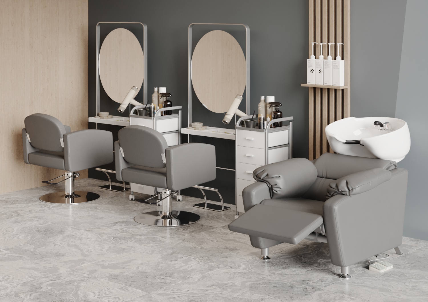 Парикмахерский комплект Амелия (кресло+мойка)