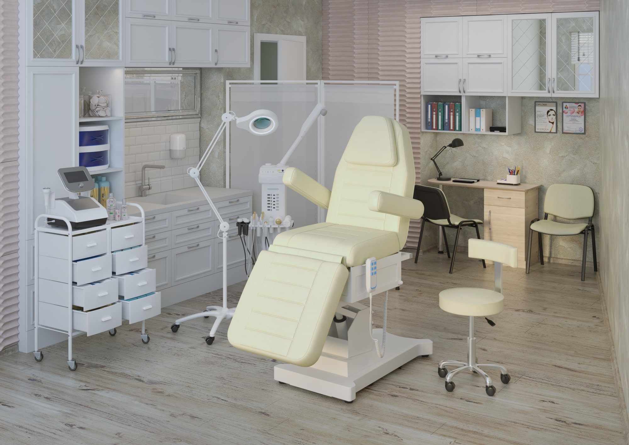 Лампа-лупа диодная на струбцине