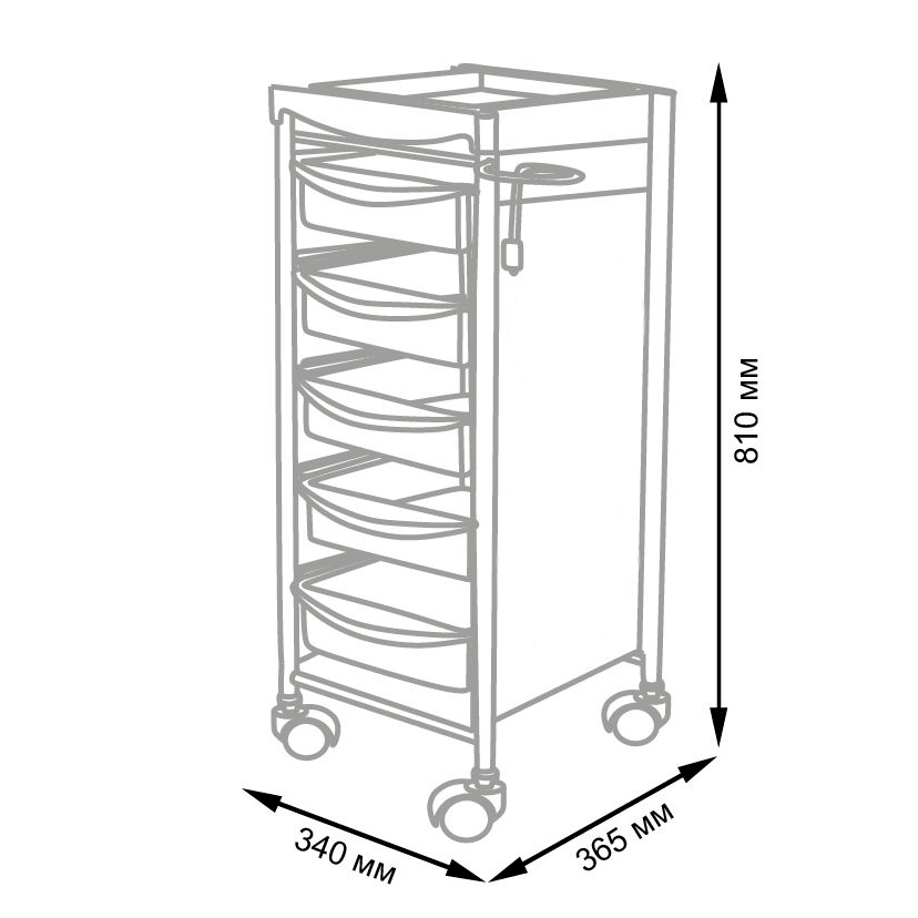Тележка парикмахерская М-04, черный