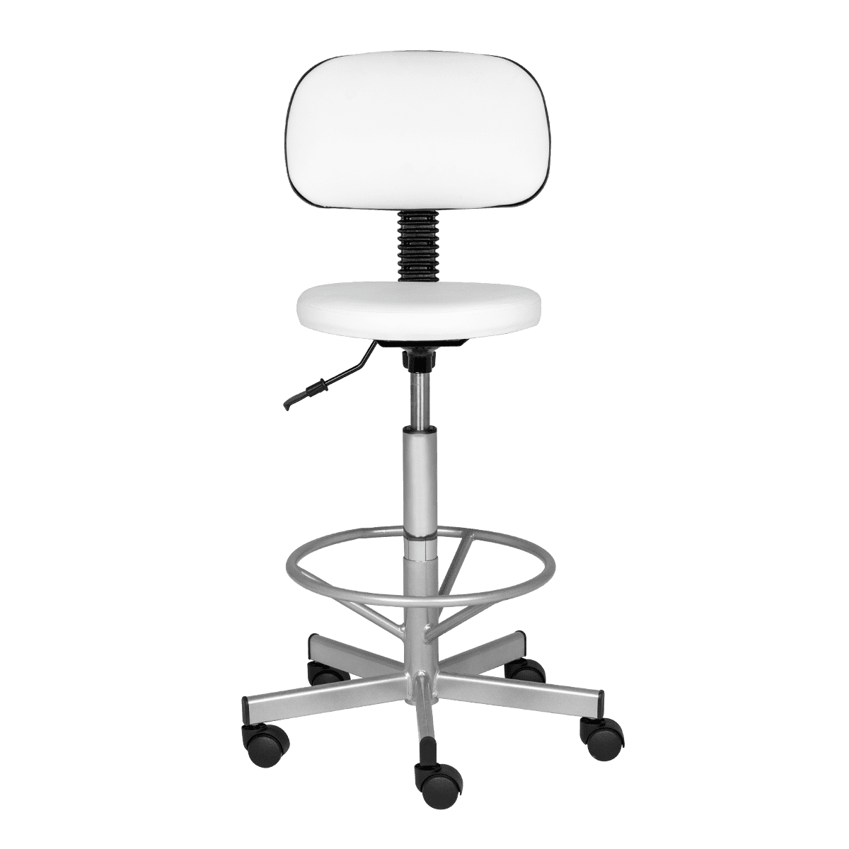 Стул мастера АСТЕК высокий хром с опорой для ног и спинкой