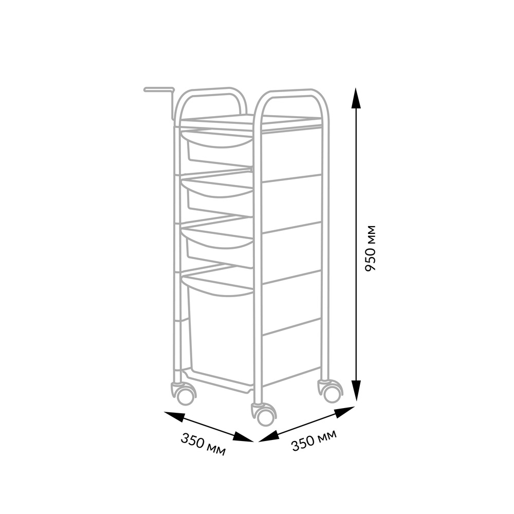 Тележка парикмахерская М-03 box, белый