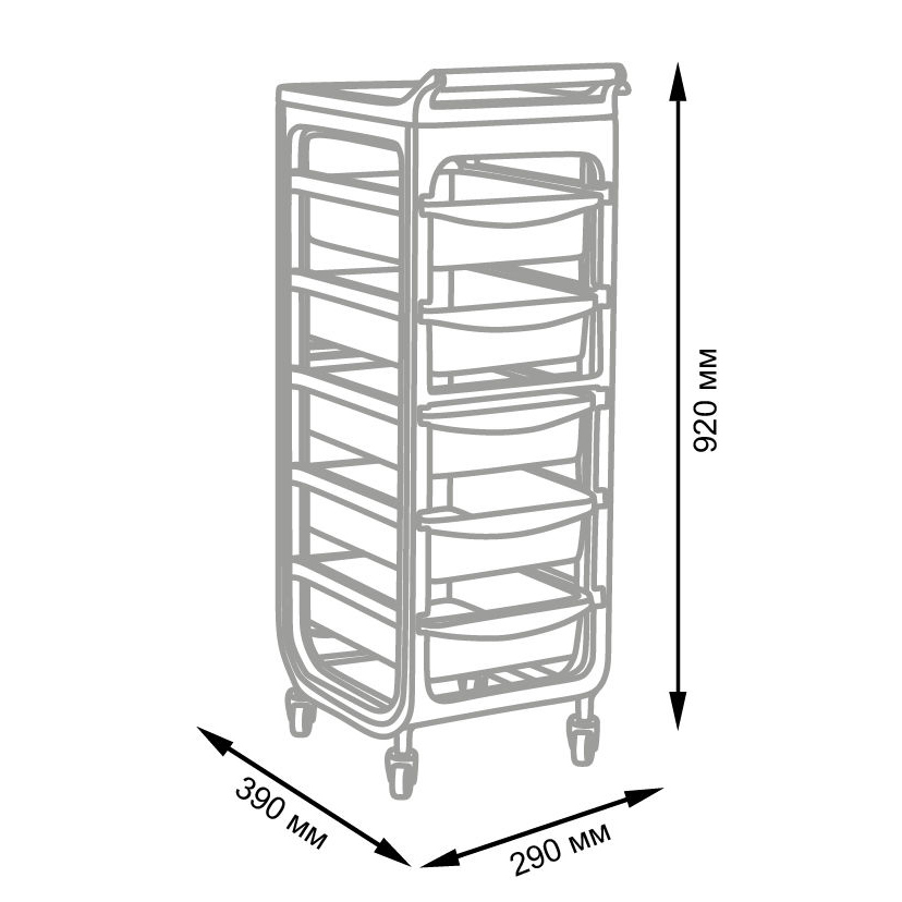Тележка парикмахерская  Т-15, серый