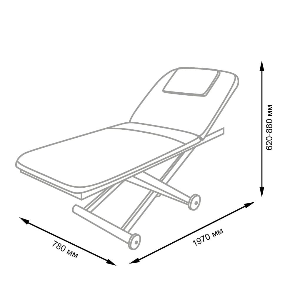Косметологическая кушетка МД-3329 Серебро