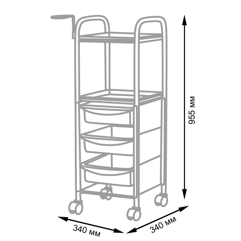 Тележка парикмахерская М-09, белый