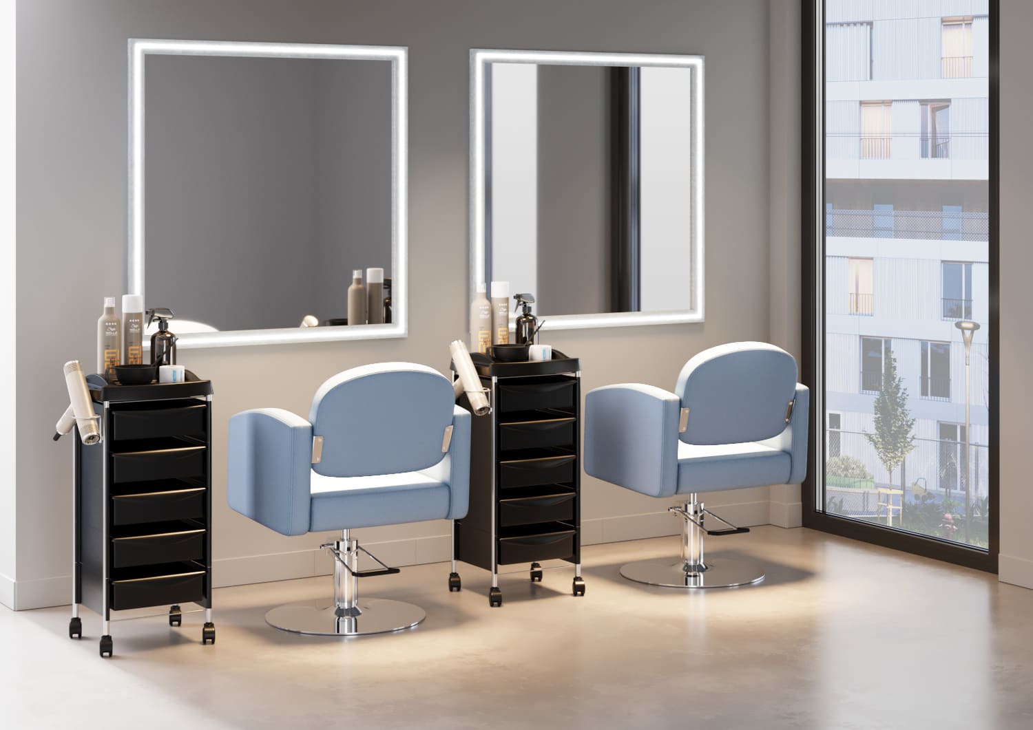 Парикмахерское зеркало Марсель с подсветкой