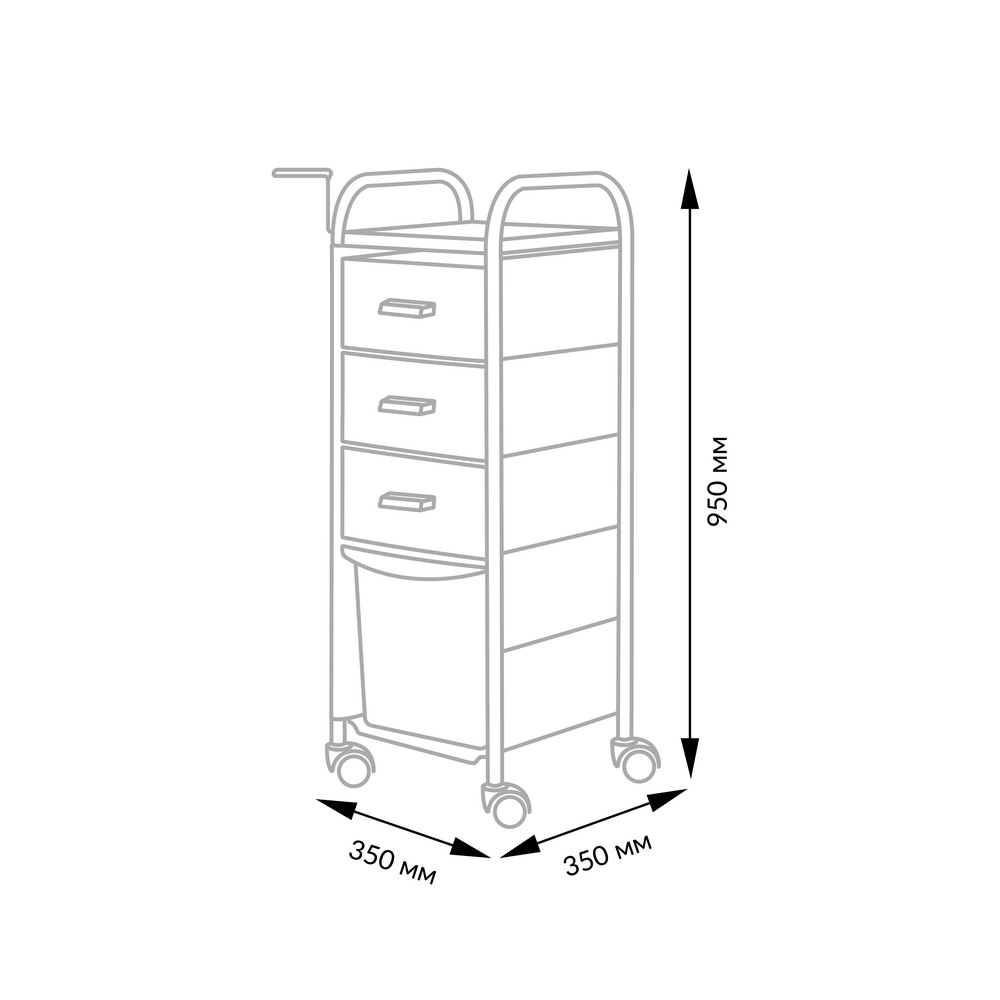 Тележка парикмахерская Глорис-03 box, черный