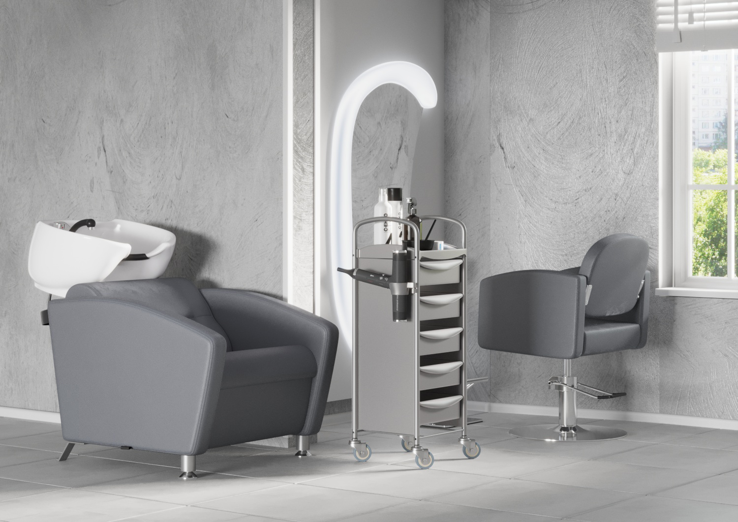 Тележка парикмахерская Т-20, серый