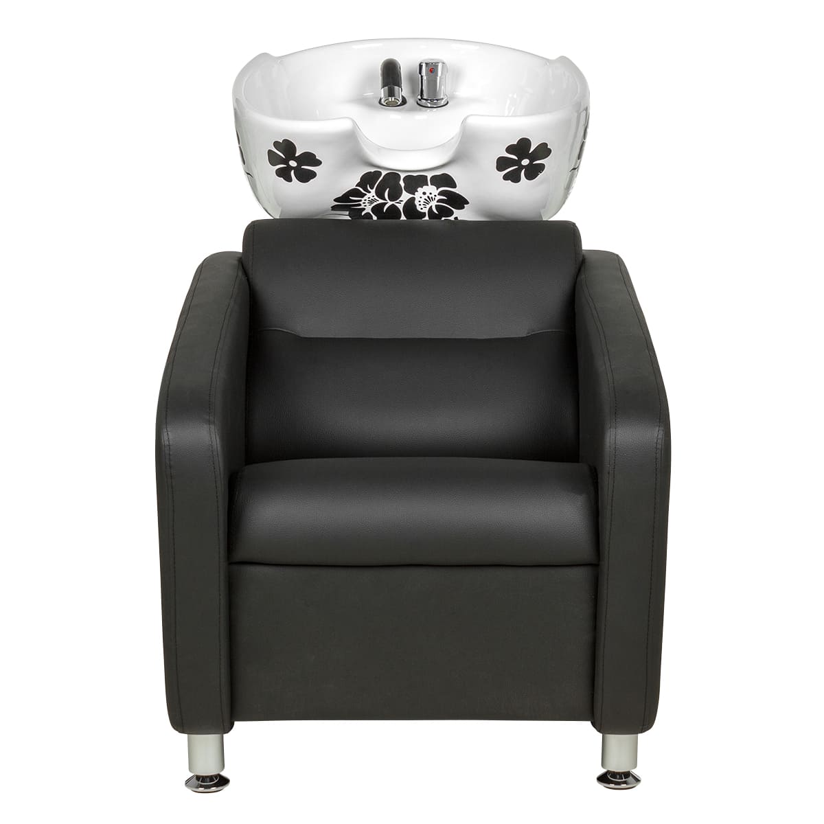 Парикмахерская мойка МД-123 раковина глубокая белая с цветами