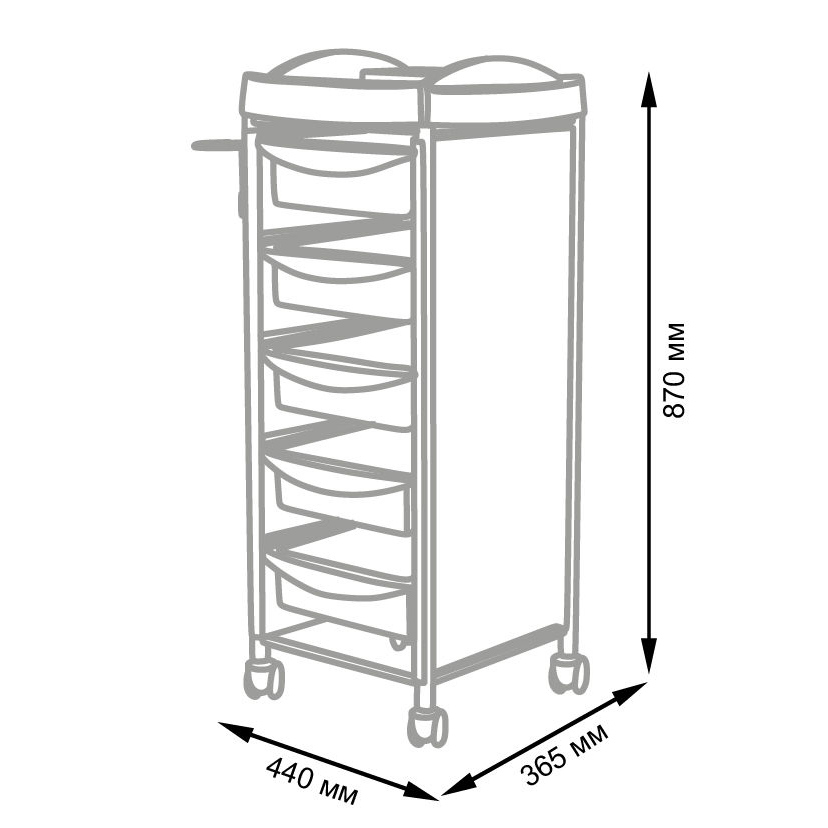 Тележка парикмахерская М-03 Next, серый