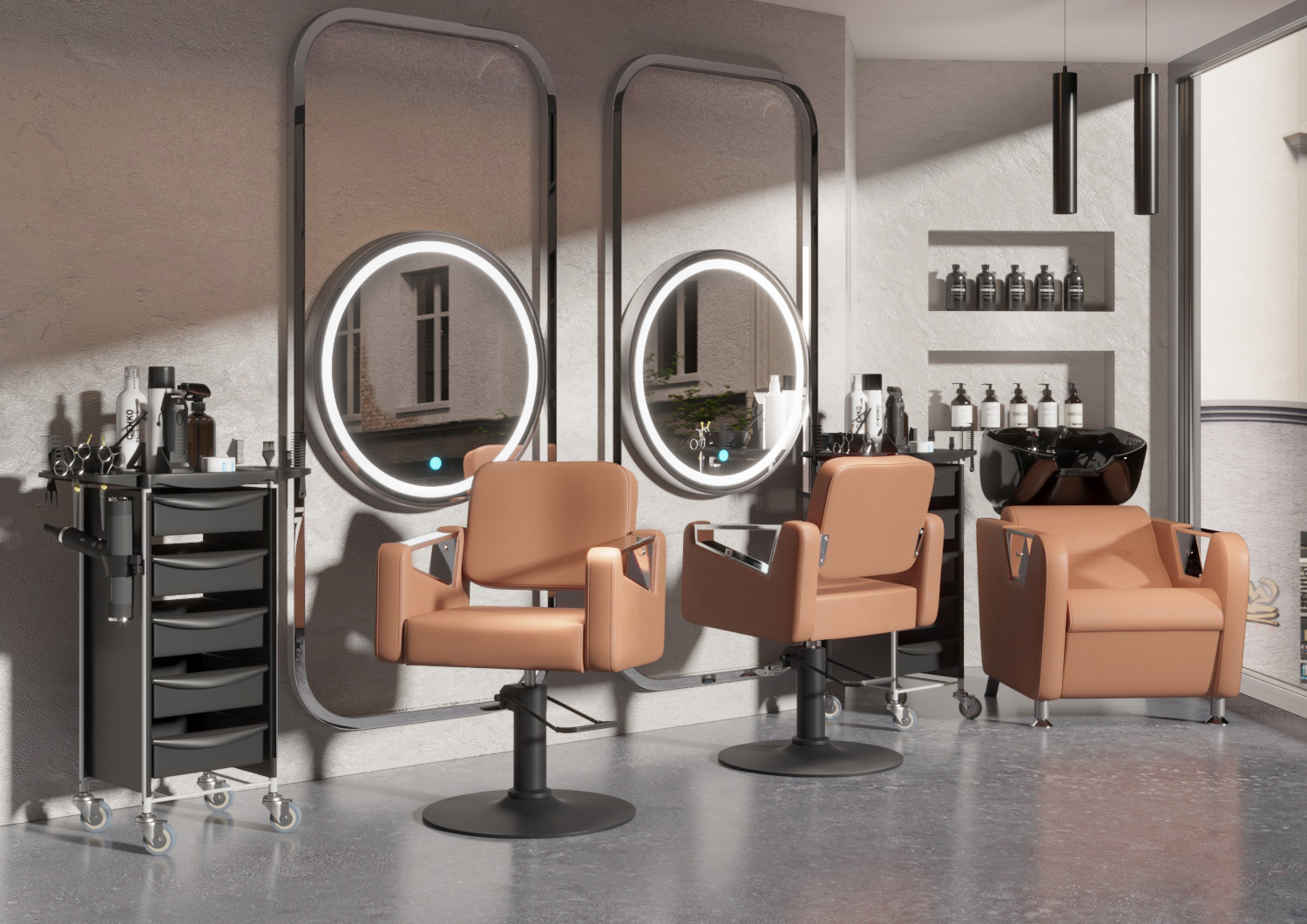 Парикмахерский комплект Бруно (кресло+мойка)