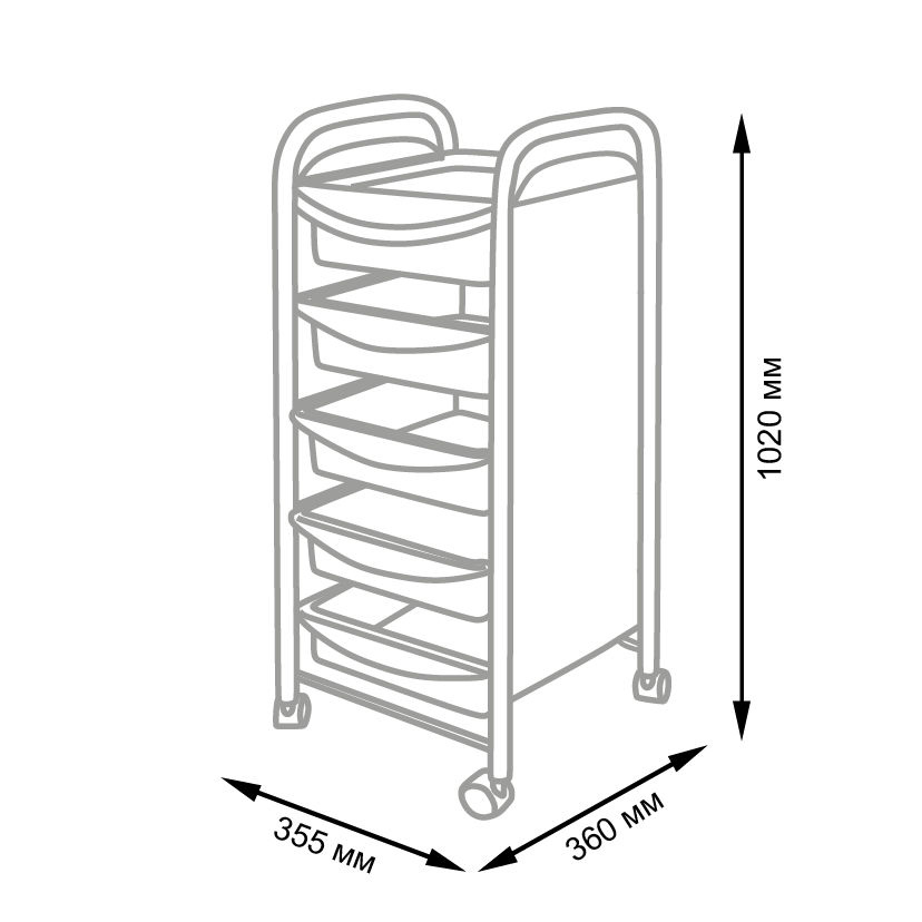 Тележка парикмахерская Т-20, серый