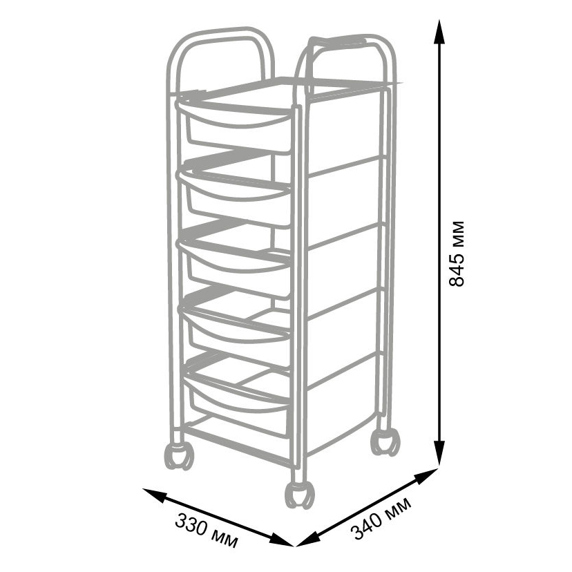 Тележка парикмахерская М-01, каркас белый